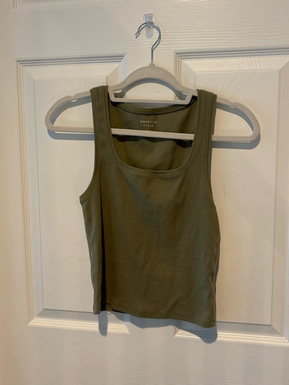American Eagle Outfitters Olive Tank Top - Scoop Neck